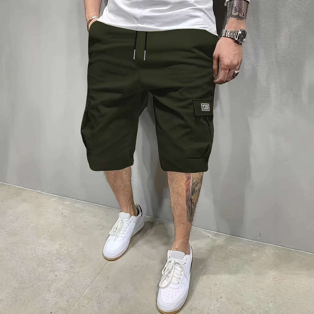 Cross-border Amazon men's casual work American-style loose straight five-point shorts, new summer sports pants, trendy
