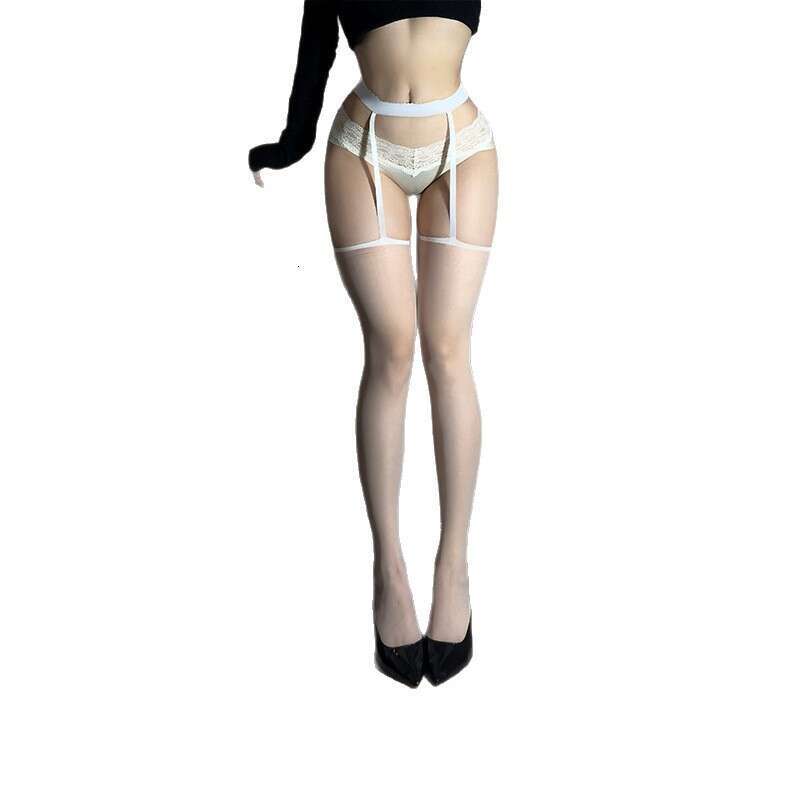 Women Seamless Suspender Stockings Thin Sheer Tights with Built-in Garter Belt, Elegant & Comfortable for Nightwear or Special Occasions