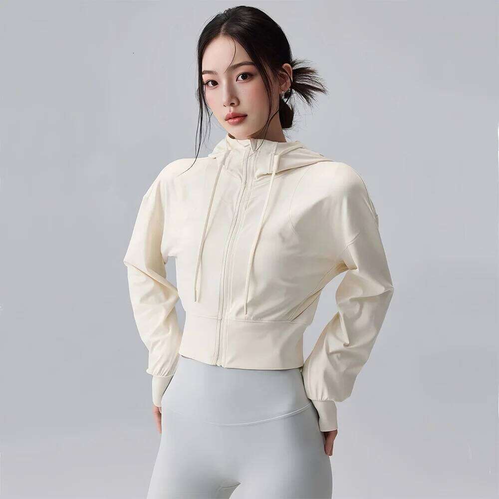 Women's Quick-Dry Loose Hooded Fitness Coat Long Sleeve Sports for Running Yoga Training Tight Shirt Sport Jacke 26Y0224