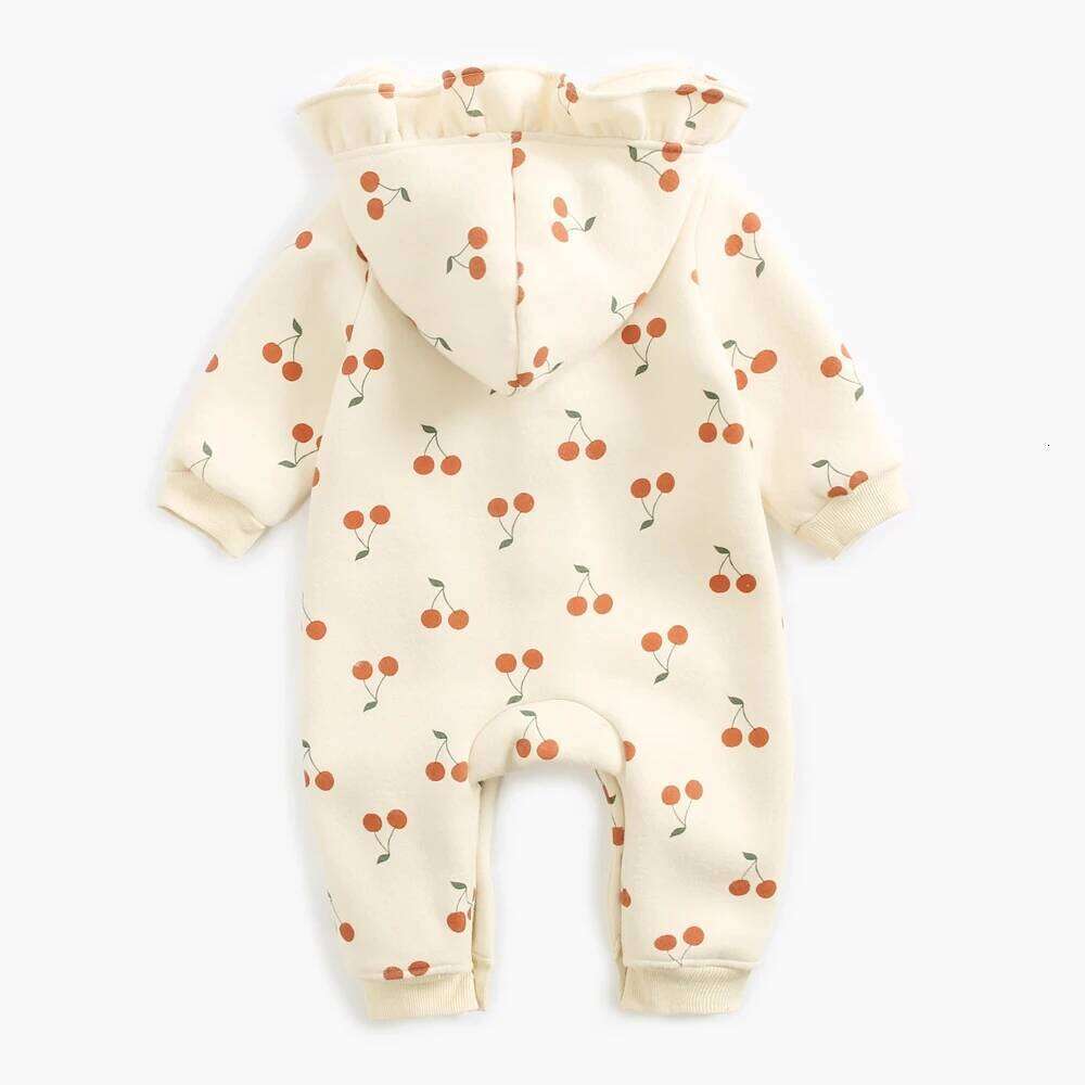 Sanlutoz Long Sleeve Cute Winter Warm Infants Jumpsuits Hooded Baby Girls Rompers Toddler Clothing 26H0224