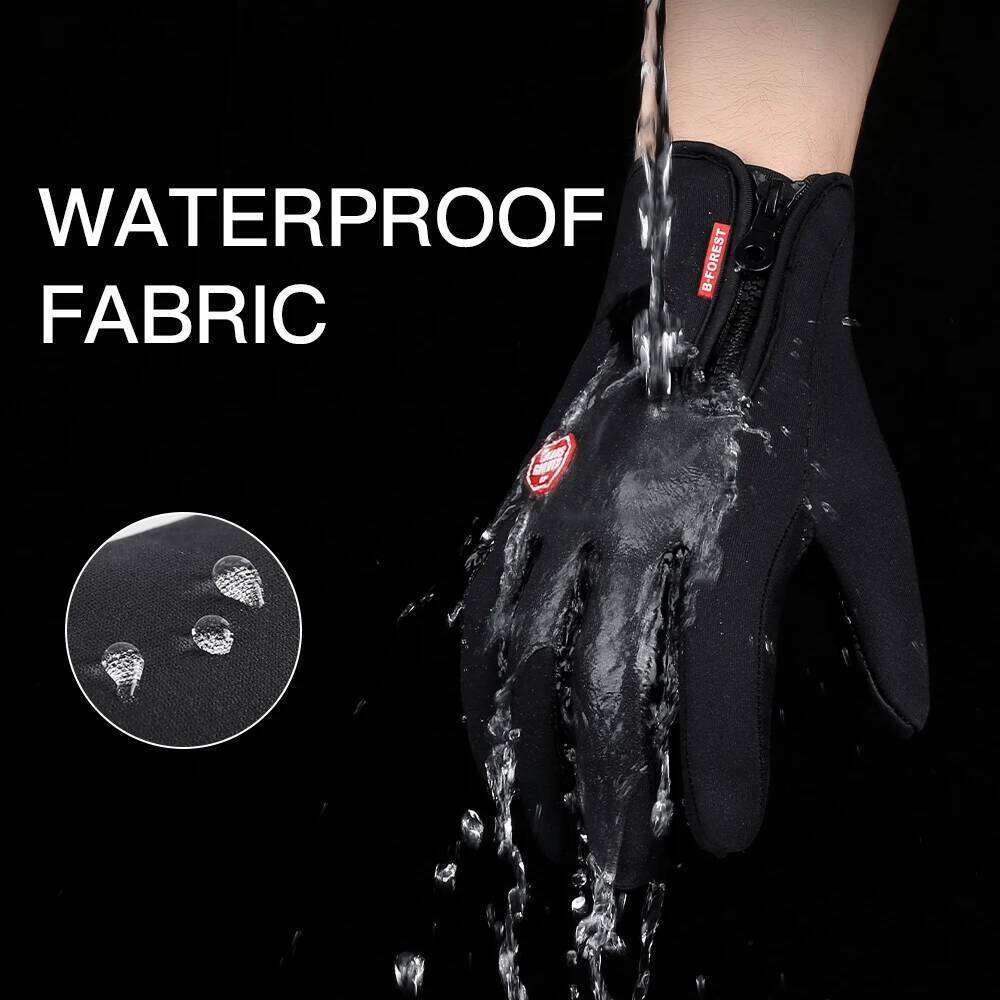 Ski Winter Cycling For Men Women Touchscreen Waterproof Anti-slip Zipper Warm Outdoor Sports Skiing Riding Gloves 26H0224