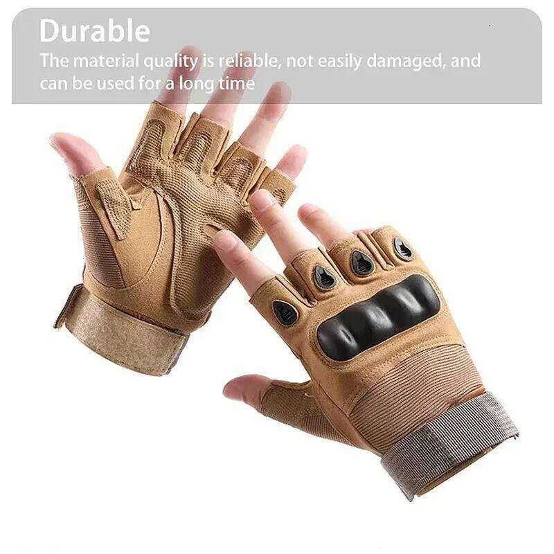 Men's Tactical Half Gloves Army Military Combat Hunting Shooting Air Gun Paintball Police Duty No Finger 26H0224