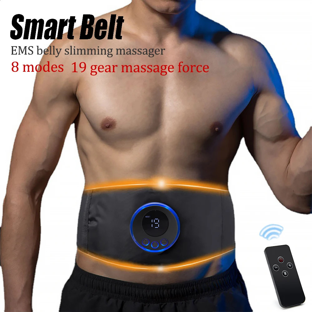 Abs Trainer Belt EMS Abdominal Muscle Stimulator Cellulite Remover Abdomen Slimming Belt Weight Loss body sculpting Massager 260126