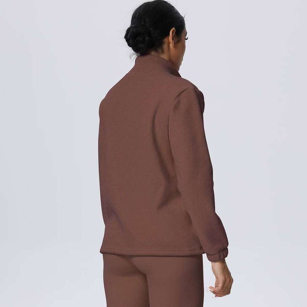Winter Velvet Clothes for Woman's Cycling and Skiing Sports Running Zipper Long Sleeves Keep Warm Yoga Coat 26Y0224