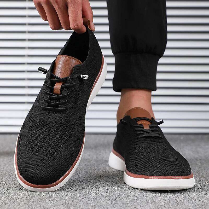 Hiking Men's High Quality Knitted Mesh Breathable Design Lightweight Comfortable Flat Shoes Gym Training Tennis Sneakers