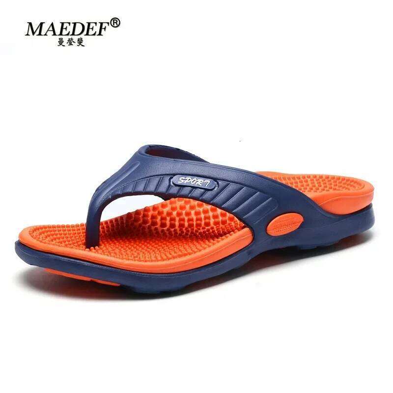 MAEDEF Mens Flip Flops Comfortable Lightweight Sandals Beach Outdoor Casual Slides Breathable Durable Slippers