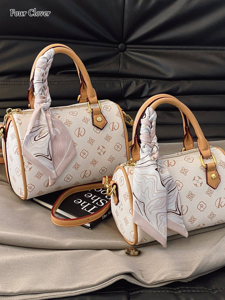 Fashionable Boston Bag, New Women's Stylish Handbag, Printed Versatile Crossbody Pillow Bag, Commuter Large Capacity Shoulder Crossbody Bag, Simp