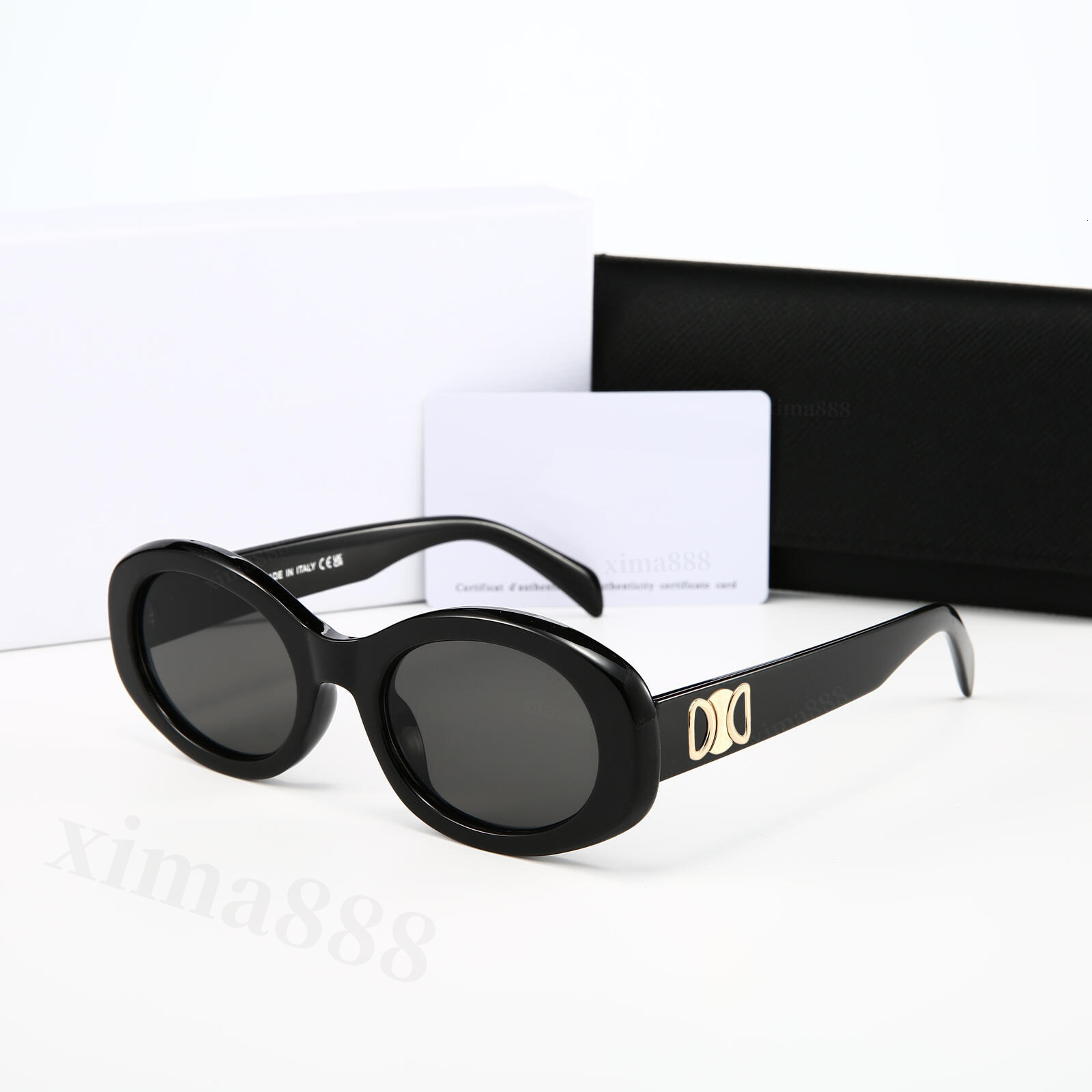 Sunglasses For Women Oval Frame Designer Sunglasses Fashion Retro Small Round Metal Frame Anti UV Sunglasses Mens Ladies Beach Driving Glasses With Box