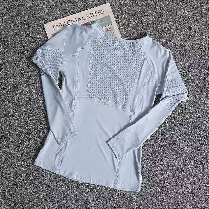 Women's Yoga Fitness Top, Quick-Dry T-Shirt, Sports Long-Sleeve Tight-Fitting, Slimming, Mesh Breathable Running 26Y0224