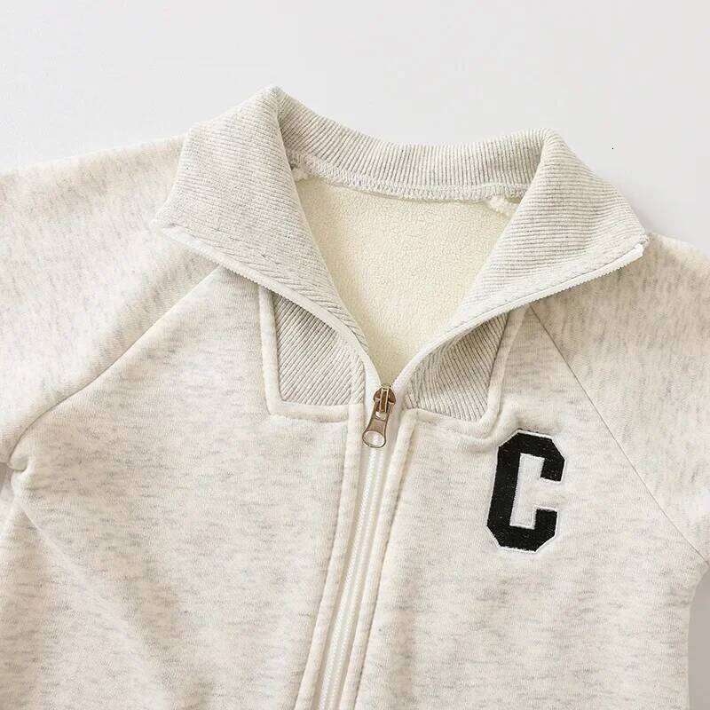 Baby Clothes Newborn Thick Jumpsuit 0-2 Y Autumn Winter New Boys Fur Lining Sporty Romper Toddler Outdoor 26H0224