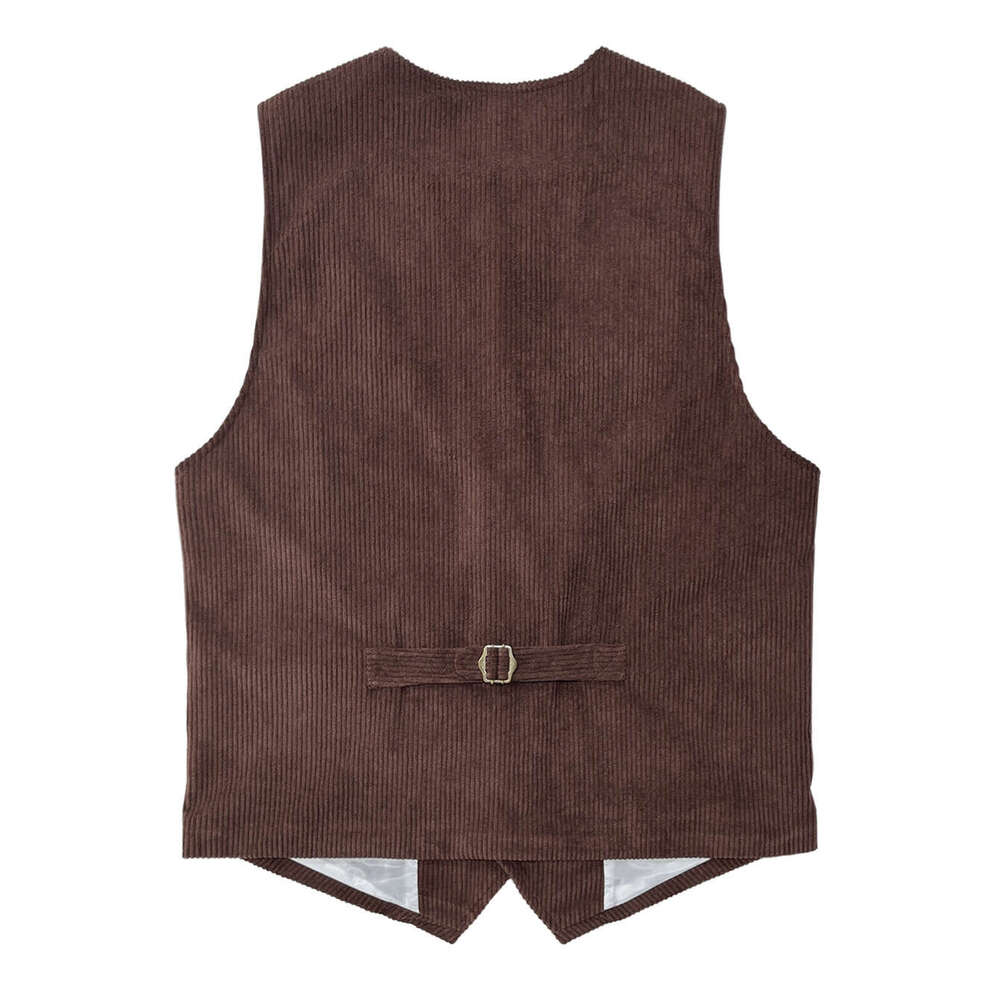 Cross-Border In-Stock Men's Retro Corduroy Vest British Business Casual Top American Style Waistcoat