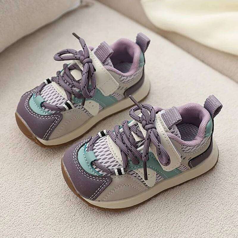 PU Leather Sport For Children Ergonomics Boy's Girl's Running Shoes Anti-slippery Waterproof Kid's Sneakers Spring Autumn 26W0224