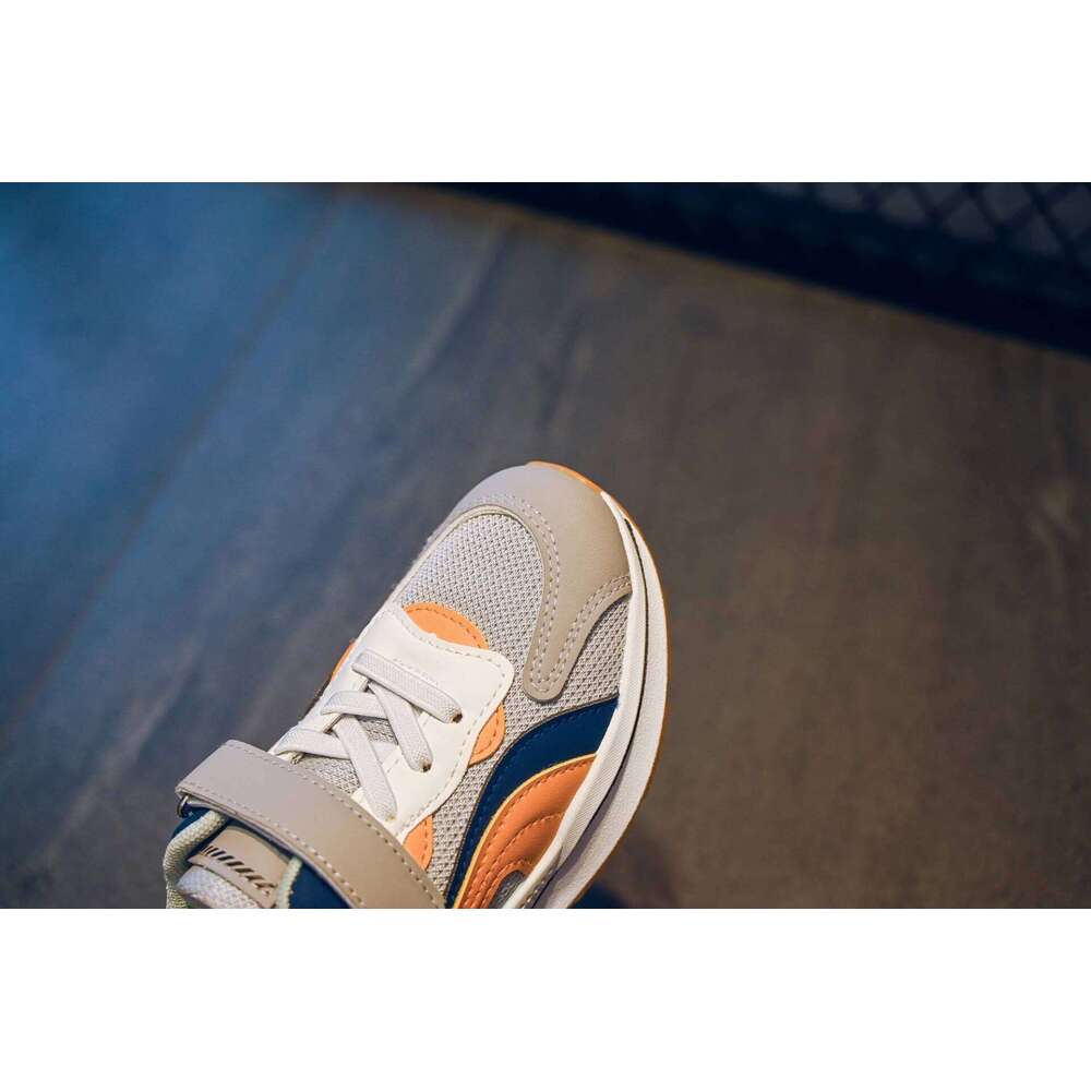 PU Leather Sport For Children Trend Fashion Teenager Kid's Sneakers Soft-soled Ergonomics Boy's Girl's Running Shoes 26W0224