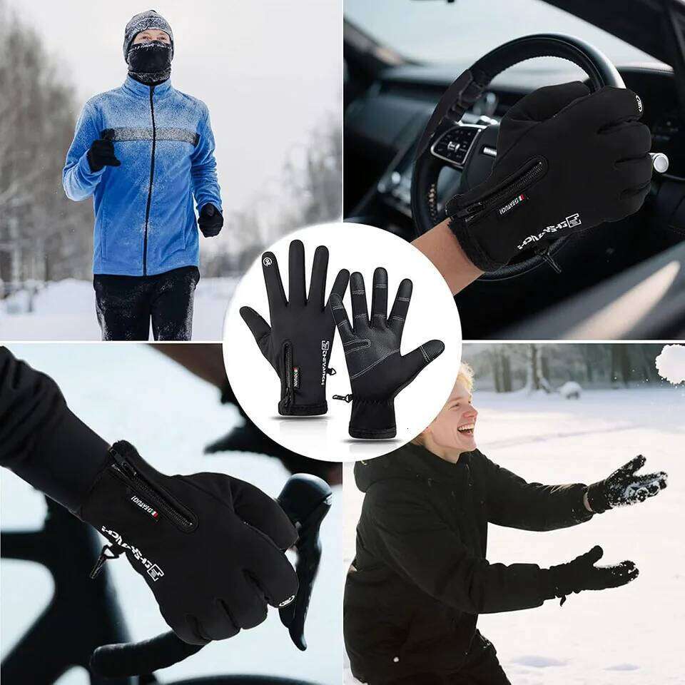 GTUBIKE Winter Waterproof Touch Screen Thermal Windproof Warm Cold Weather Running Sport Hiking Ski Gloves 26H0224