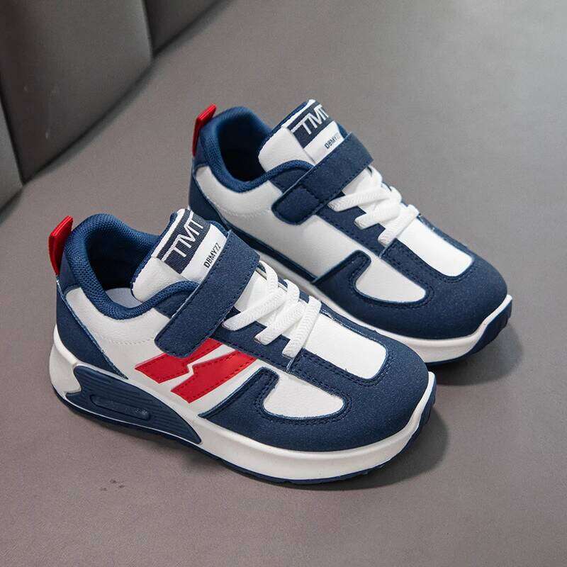 Fashion Sports Children Kids Casual Sneakers 2026 New Design PU Leather Trainers for Boy Girls Comfortable Walking Shoes 26W0224