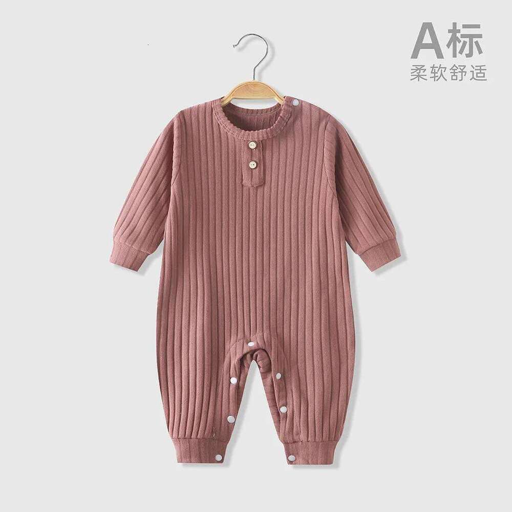 Somenie Unisex Long-Sleeve Onesie for Autumn Winter Boys' Girls' Baby Striped Romper Infant Outdoor Wear Trends 1-3-9-18M 26H0224