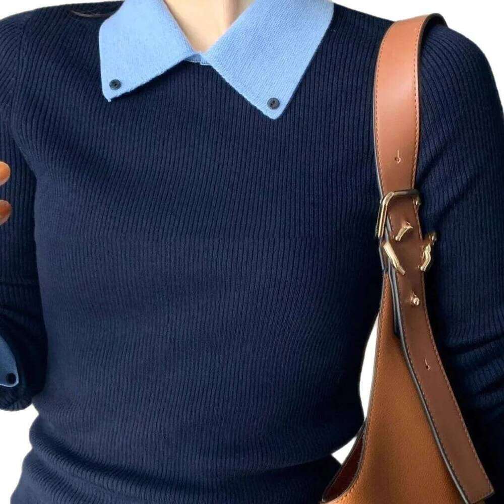 Women Sweater Polo Collar Warm Autumn Winter Bottoming Shirts Korean Fasion Kitted Pullovers Long Sleeve Slim Fit Undershirts 26W0224