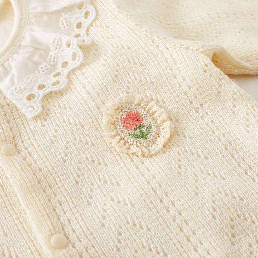 Rompers Girl Long Sleeve Autumn Winter Knitted Peter Pan Collar 1st Birthday Princess Baby Jumpsuit Christmas Infant Cloth 26H0224