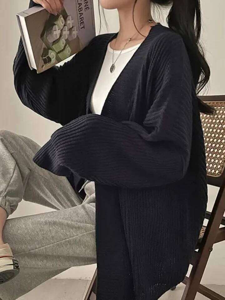 Mardi Hefxessdr Korean Women s Sweater Loose Sweaters Warm Solid Pullover Knitwear Basic Female Tops Autumn Winter Cardian