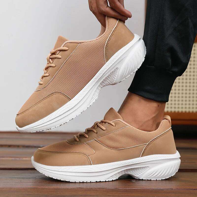 New Stylish Wide Width Men's Casual Sneakers Breathable Lightweight Non-Slip Shoe Outdoor High-Quality Leisure Thick-Soled Shoes