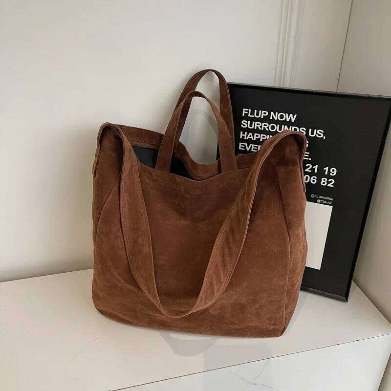 Large Capacity Velvet 2024 Hot Selling Tote Zipper Solid Color Popular Fashion Handbag Soft Simple Commuting Shoulder Bag Z260224