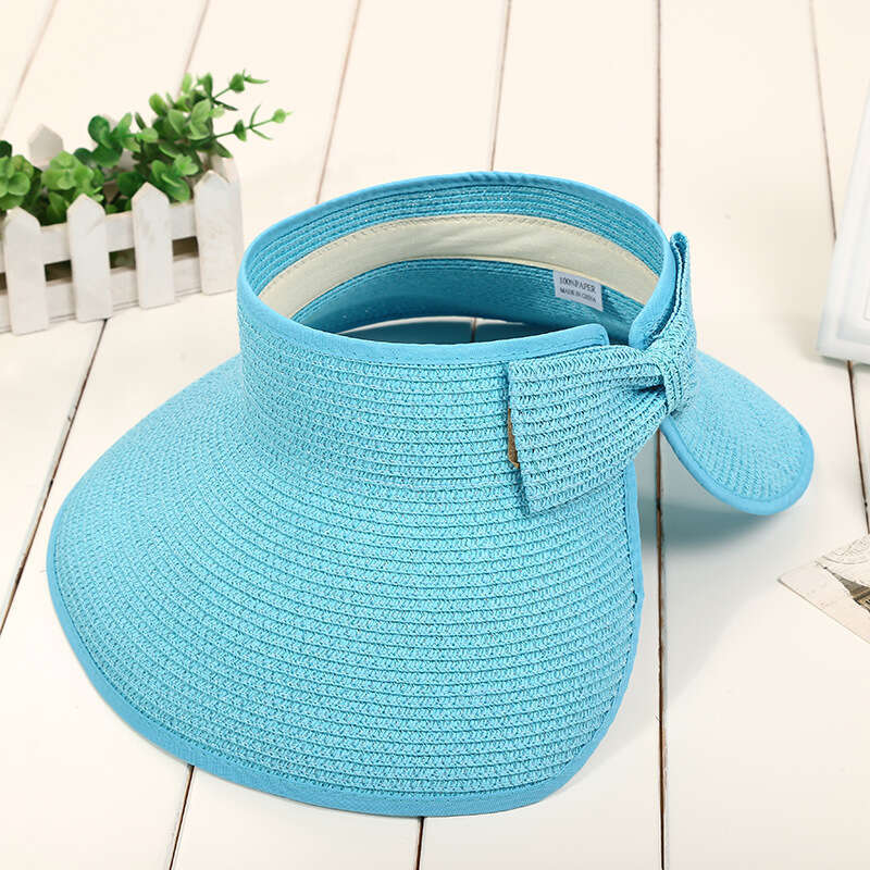 Roll-Up Wide Brim Visor Cap Female Fashion Topless sun hat Accessory for Summer Outdoor Activities