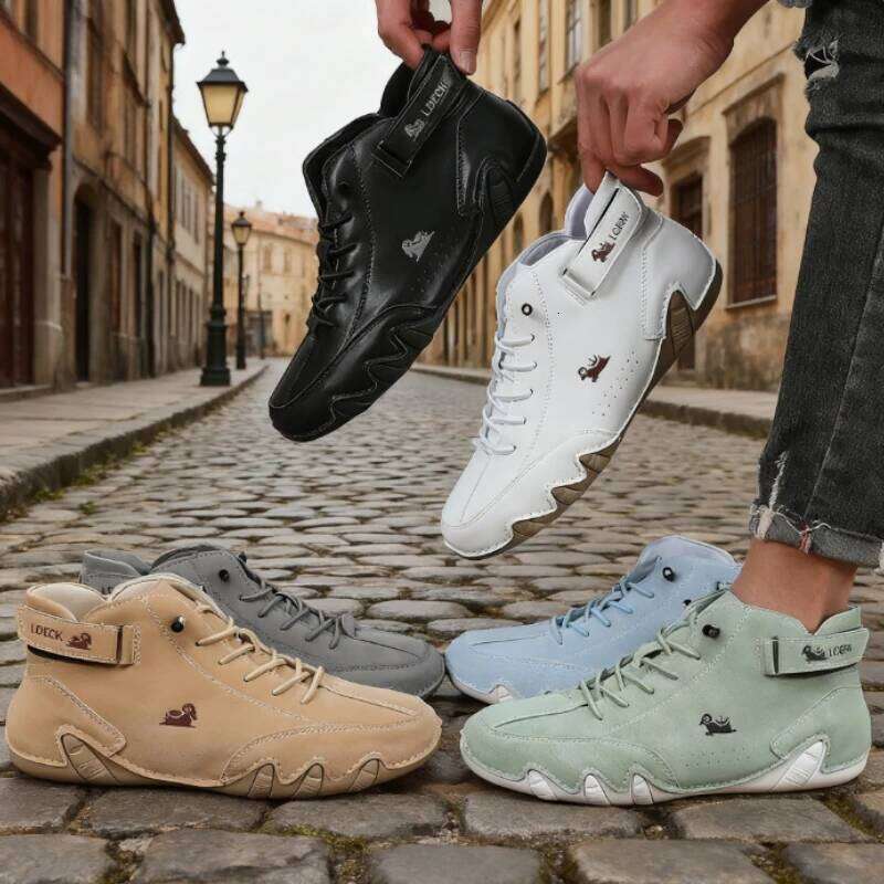 Classic Loafers Comfortable Fashionable Walking Casual Flat Shoe Multifunctional High Top Design Driving Men's Bare Boots