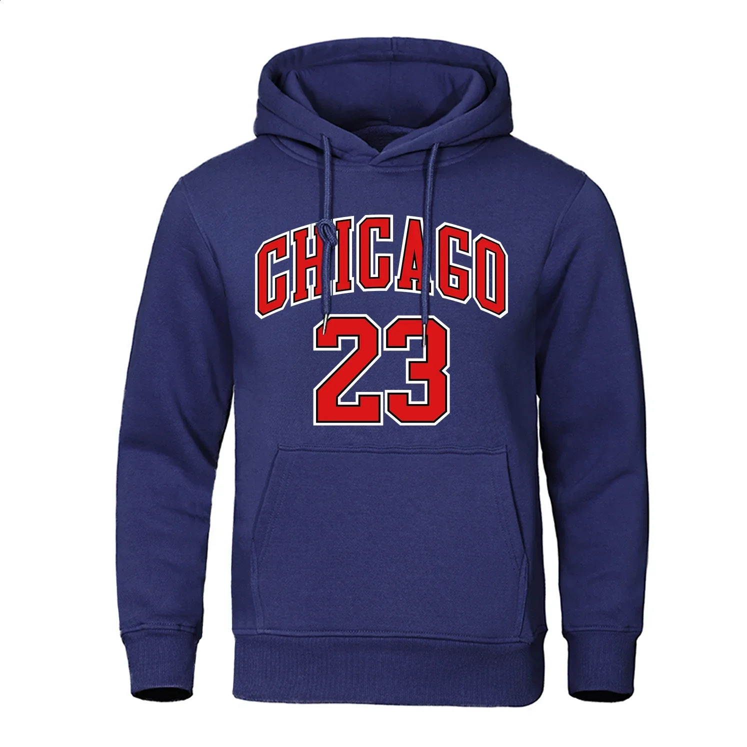 Chicago 23 Jersey Letter Number Pattern Hoodie Men Fashion Hip Hop Pullover Hoody O-Neck Street Sweatshirt Pocket Fleece Hoody 260124