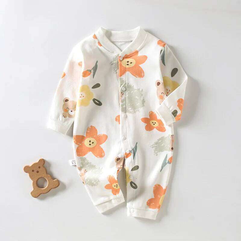 Print Body Suit Baby Spring Autumn New Home Wear Infantil Girls Long-sleeved Rompers Pants Bodysuits Newborn Clothing 26Y0224