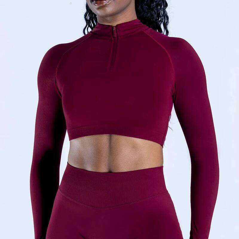 Zippy Fitness Women Long Sleeve Sports Crop Top Seamless Running Gym Shirts Workout Quick Dry Pilates Yoga Shirt 26Y0224