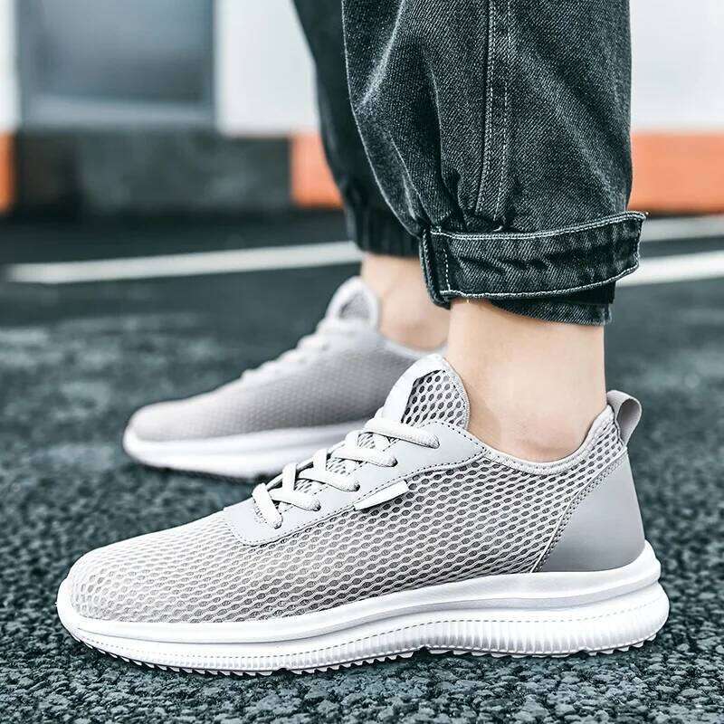 MAEDEF Summer Mesh Men's Sneakers Breathable Lightweight Mens Casual Lace-Up Walking Footwear Comfortable Man Shoes