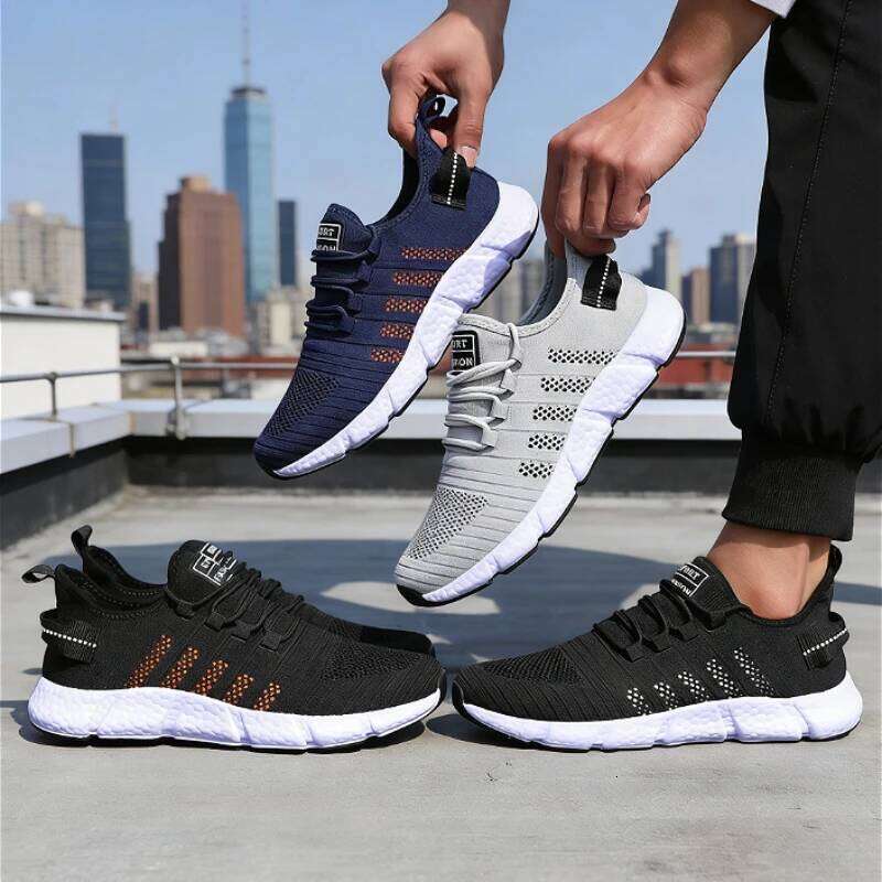 Men's Breathable Mesh Sneakers Lightweight Casual Sport Non-Slip Cushion Running Shoes Fashion Trendy Tennis Shoe for Men