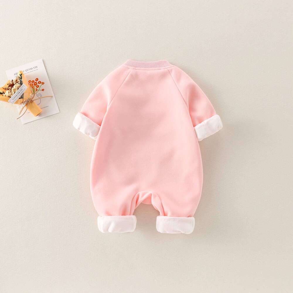 Girls Spring Comfortable Onesie with Cotton Lining And Flower Butterfly Knot Design Baby Clothes for Infants 26H0224