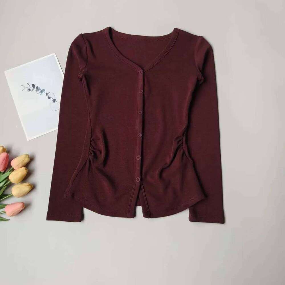 Slim Fit Button Down Yoga Top, Women's V-Neck Long Sleeve Workout Shirt, Lightweight Cover Up for Gym 26Y0224