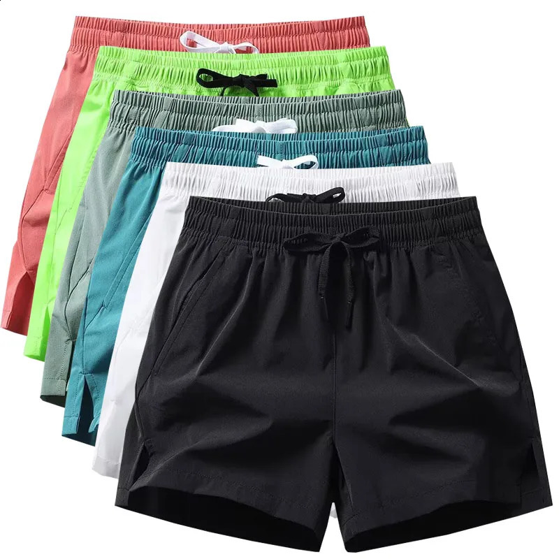 1pcs Summer Men Ice Silk Shorts Quick Drying Running Gym Pants Homme Surf Ventilate Drawstring Casual Outdoor Sport Couple Short 260228
