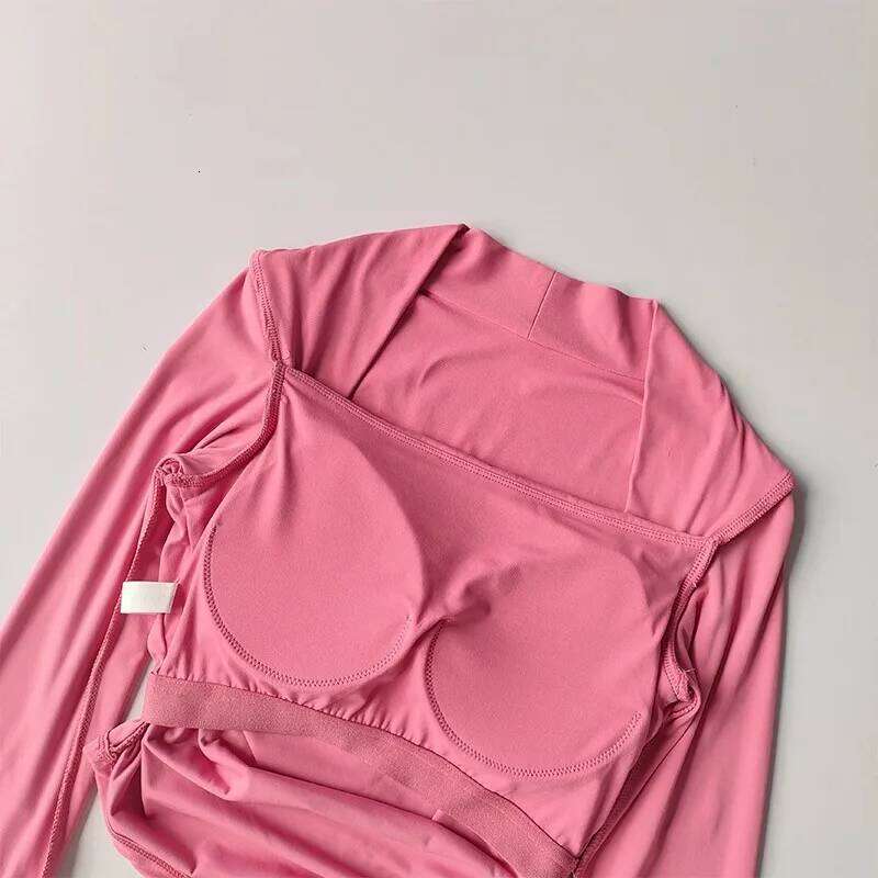 Women's Slim Fit Long Sleeve Yoga Top High-End Pilates Fitness Clothes Fixed Cup Autumn Winter Training Tight 26Y0224