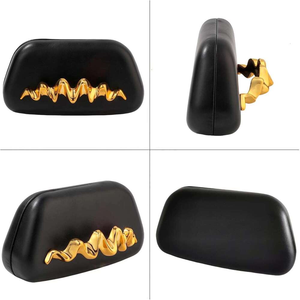 Metal Handle Handbag Detachable Chain Crossbody Shoulder Evening Bag Purse For Women Formal Wedding Party Prom