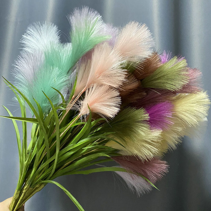 5 Spikes Artificial Epiphyllum Pampas Reed Simulation Fake Flower Bouquet for Wedding Bouquet Indoor Party Store Decor Floral Arrangement Table Centerpiece