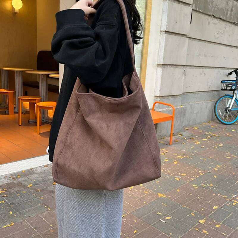 Retro Suede Frosted Tote Autumn and Winter New Versatile Work Commuting Shoulder Bag Women's Bags Handbags 2025 Z260224