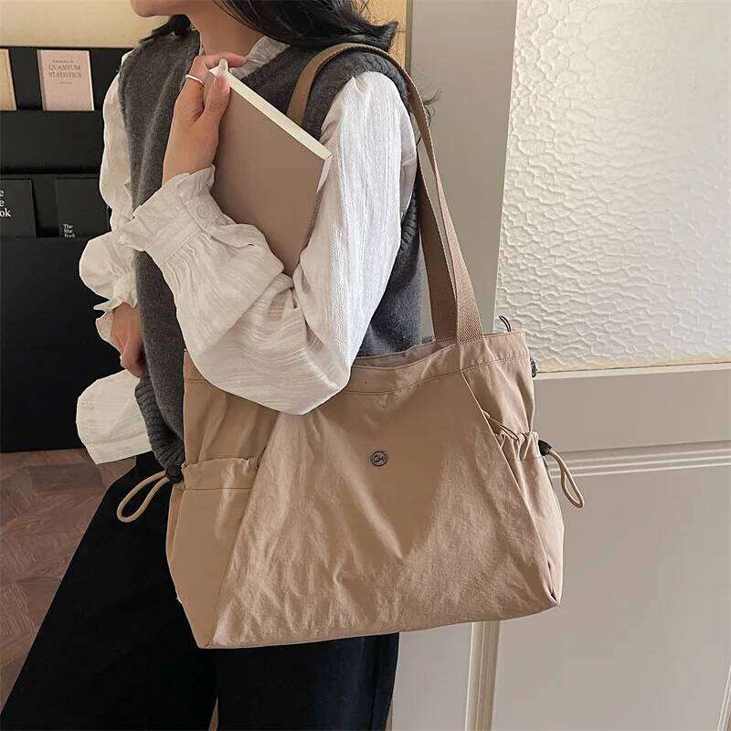 Women Stylish Oxford Tote Lightweight Foldable Multi Pocket Large Capacity Shoulder Bag for School Versatile Storage Bags Z260224