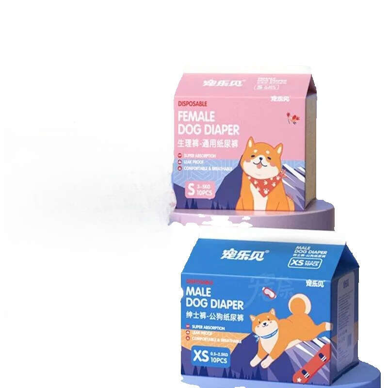 10Pcs Dog Diapers Males Females Disposable Nappies Physiological Underwear Adjustable Leakproof Breathable Safety Pants Bamubi