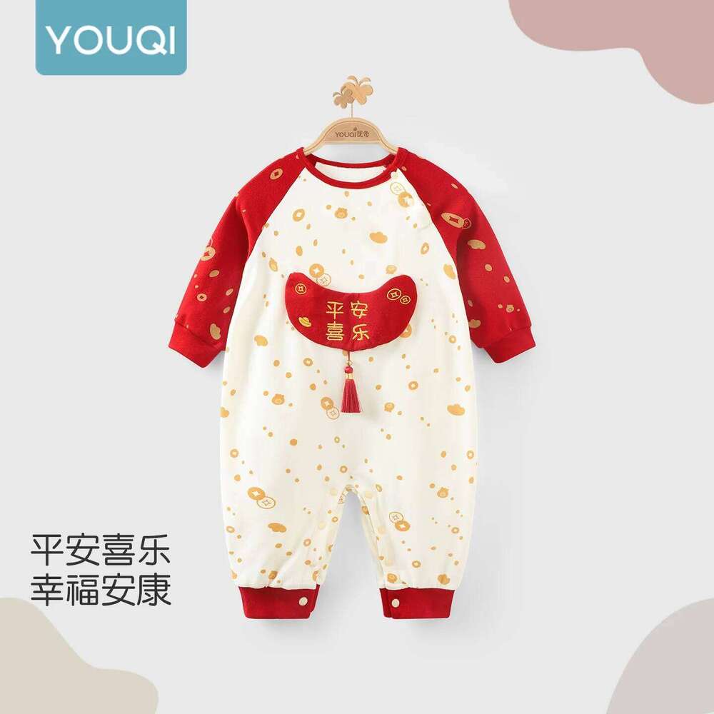 YouqiBaby Autumn Infant Full Month Celebration Outfit One-Year-Old Birthday Romper Crawling Suit 26Y0224