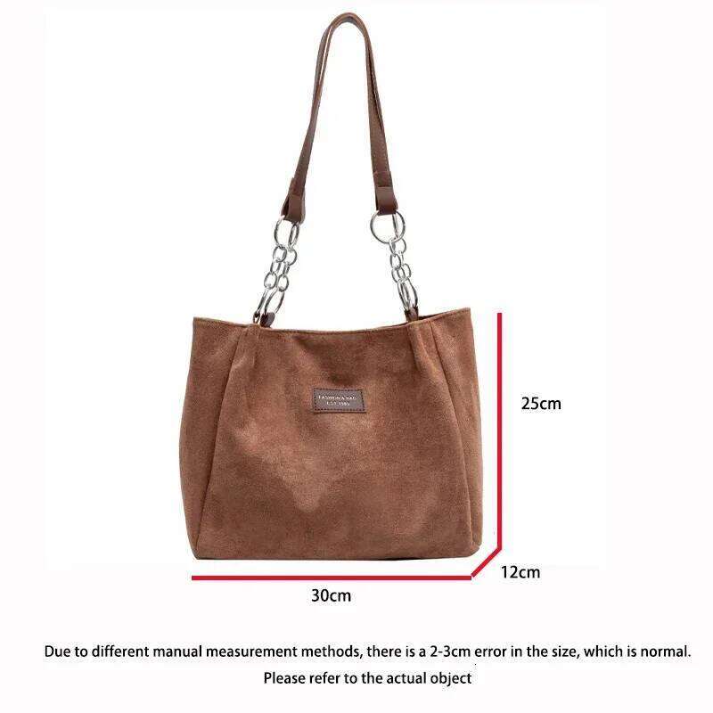 Fashion Large-Volume Suede Stylish Commuter Tote Bag Ladies with One Shoulder Bags for Women Purses and Handbags Z260224