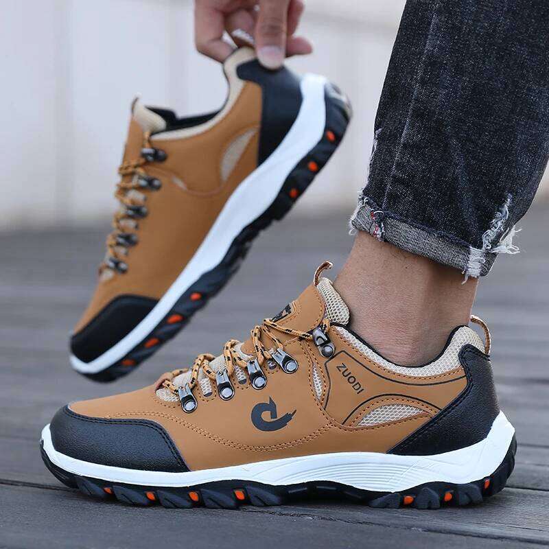 Summer Labor Protection Waterproof Men Fashionable Versatile Hiking Anti Slip Wear-resistant Breathable Work Shoes