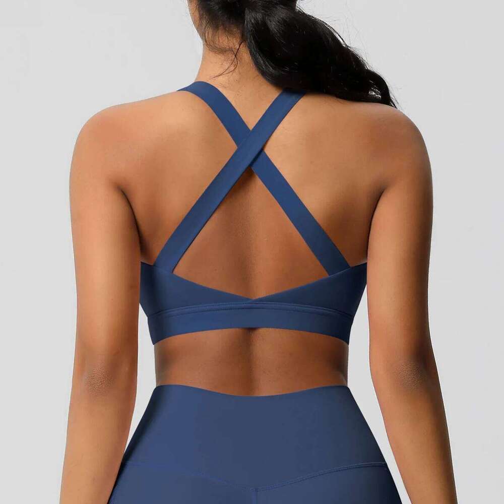 Yoga Vest Sexy Breathable Quick Drying Sport Brassiere Gym Push Up Shockproof High Intensity Pilates Clothes Women 26Y0224