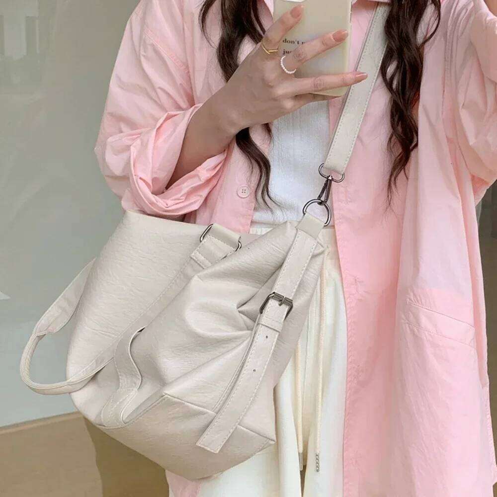 Capacity Black Shoulder Bags For Women Large Shopper Solid Color Soft Leather Crossbody Handbag Lady Travel Tote Bag Z260224