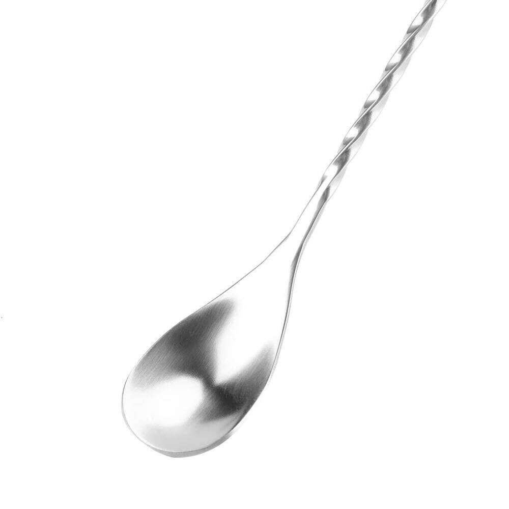 Stainless Steel Wine Cocktail Mixing Twist Spoon Long Handle Drink Stirring Tool for Bar Restaurant Pub