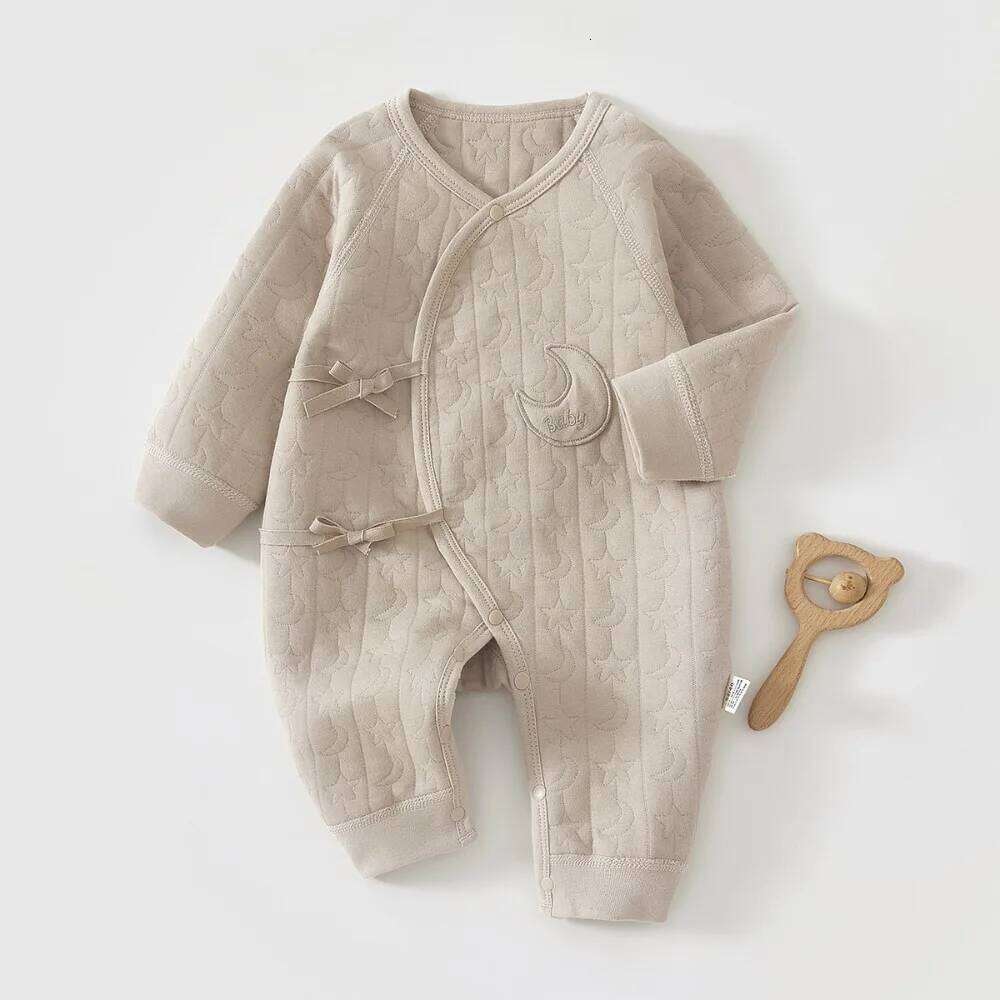 Newborn Infant Spring Autumn Warm Clothes 0 To 6 Months Girl and Boy Pure Cotton Casual Jumpsuit Baby Comfortable Romper 26H0224