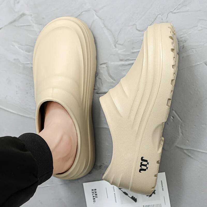 Baotou Slippers for Men Wearing Lazy Fashionable One Foot and Half Support Single Beach Fishing Work Safety Shoes