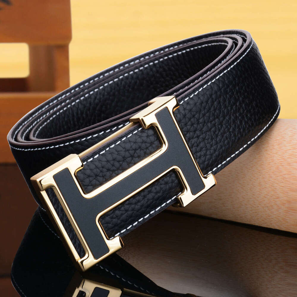 Trendy Men's Top-Layer Leather Belt - Crocodile Pattern Smooth Buckle, Casual Pants Belt, One-Piece Dropshipping